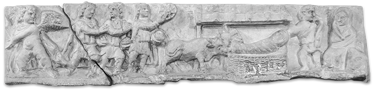 Relief van een kerststal uit de 4e eeuw na Christus